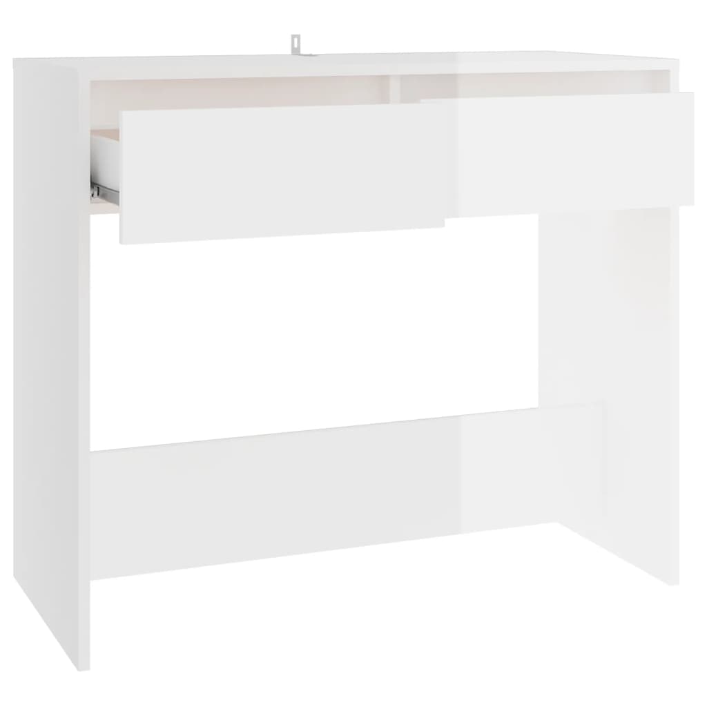 vidaXL Konzolni stol visoki sjaj bijeli 89 x 41 x 76,5 cm čelični
