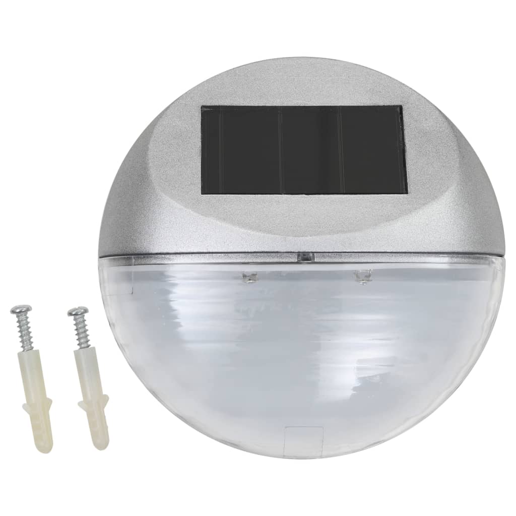 vidaXL Vanjske solarne zidne svjetiljke LED 24 kom okrugle srebrne