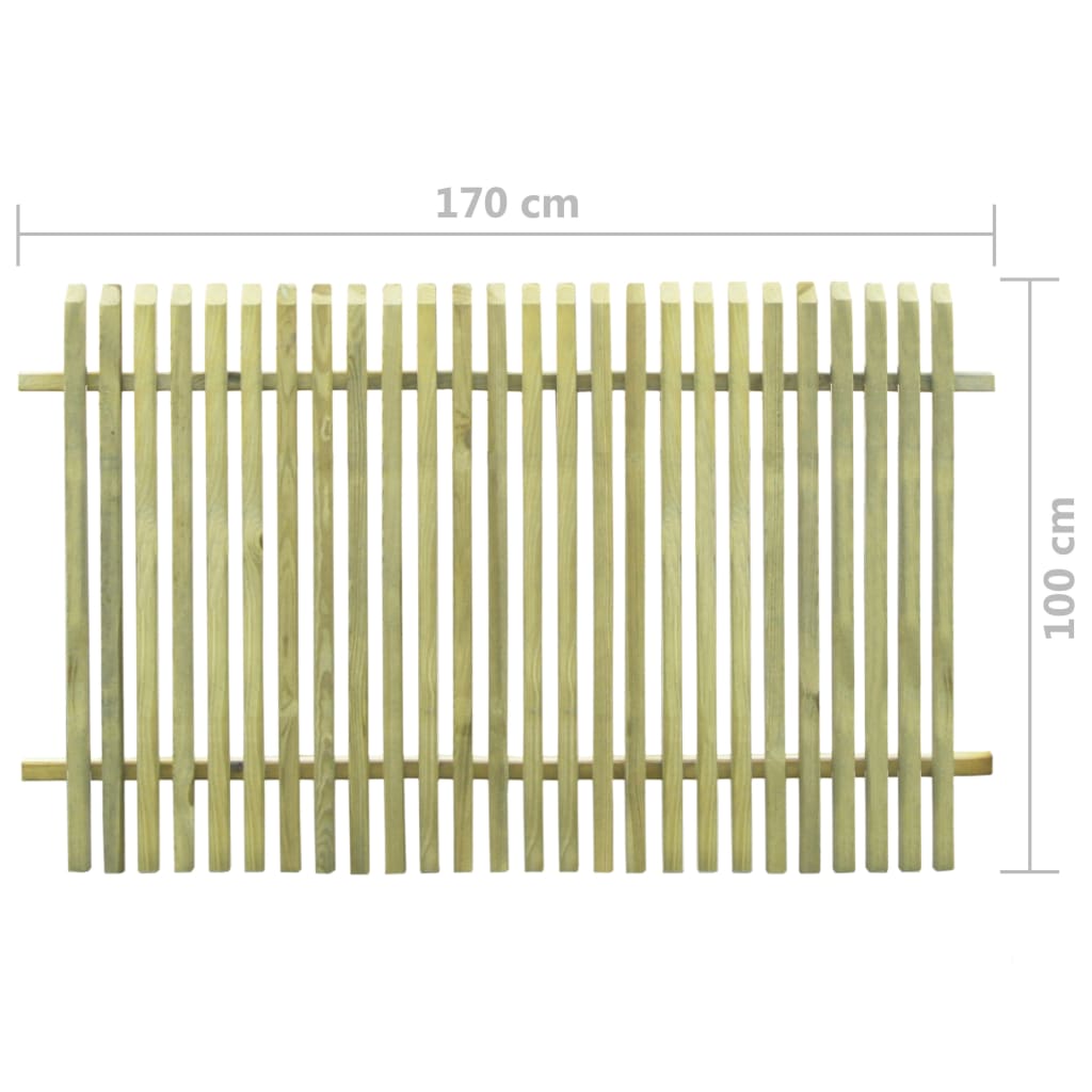 vidaXL Vrtna ograda od impregnirane borovine 170 x 100 cm