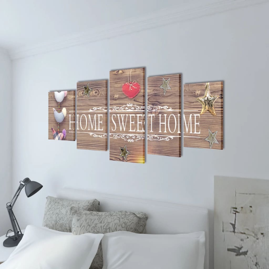 Zidne Slike na Platnu sa Printom Home Sweet Home 200 x 100 cm