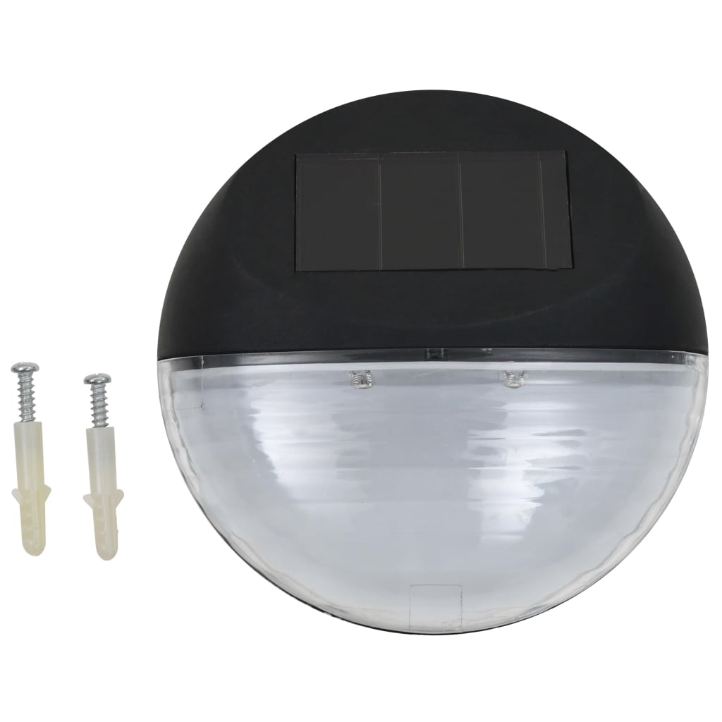 vidaXL Vanjske solarne zidne svjetiljke LED 24 kom okrugle crne
