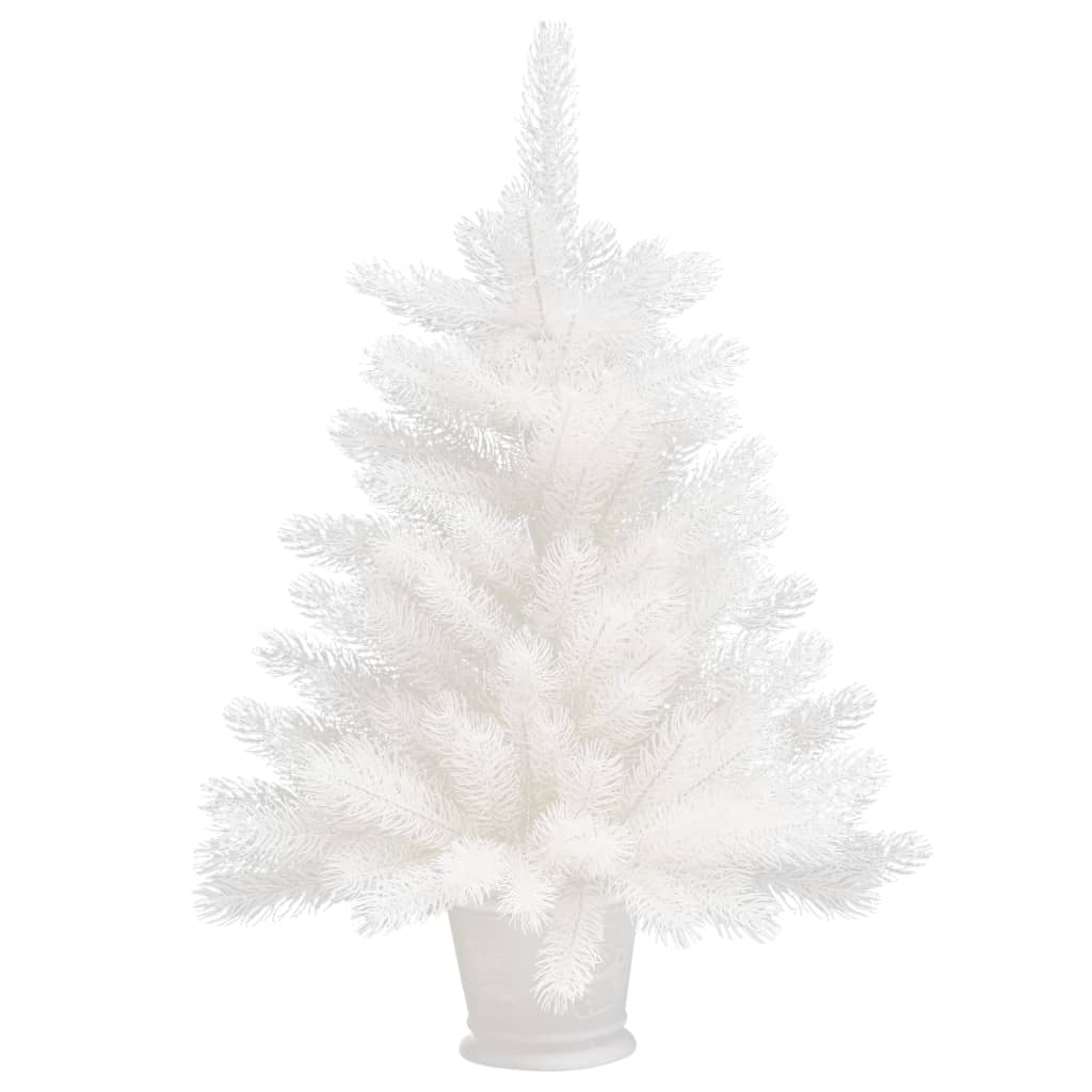 vidaXL Umjetno osvijetljeno božićno drvce bijelo 65 cm