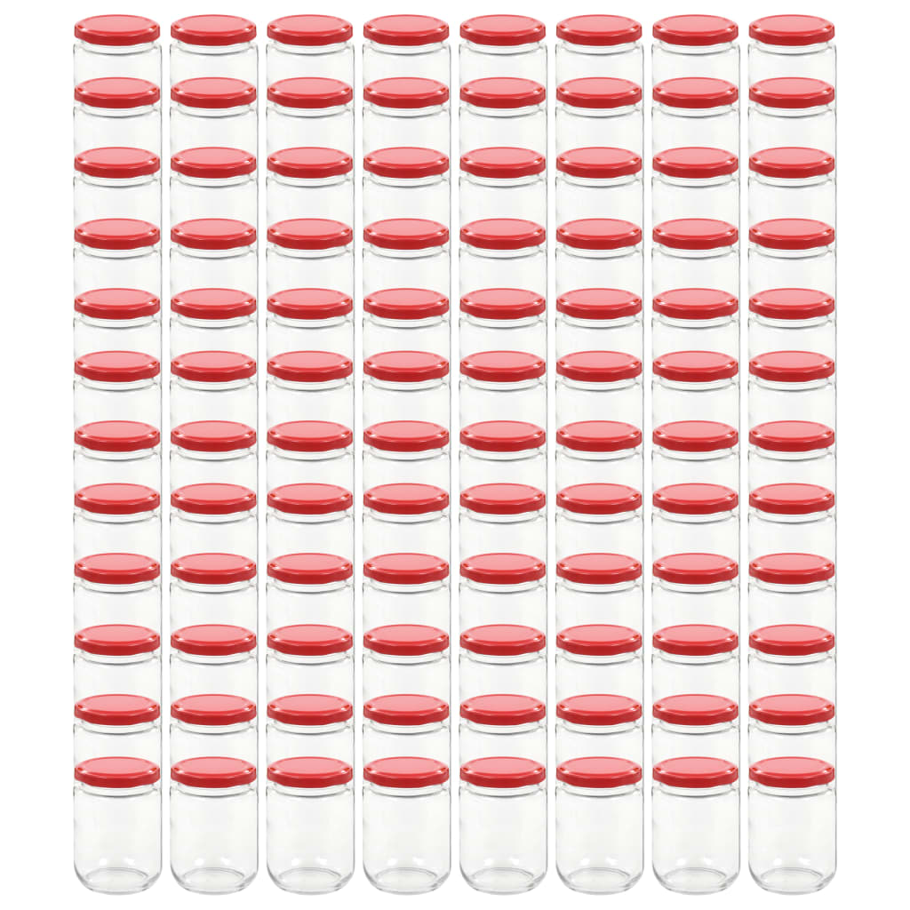 vidaXL Staklenke za džem s crvenim poklopcima 96 kom 230 ml