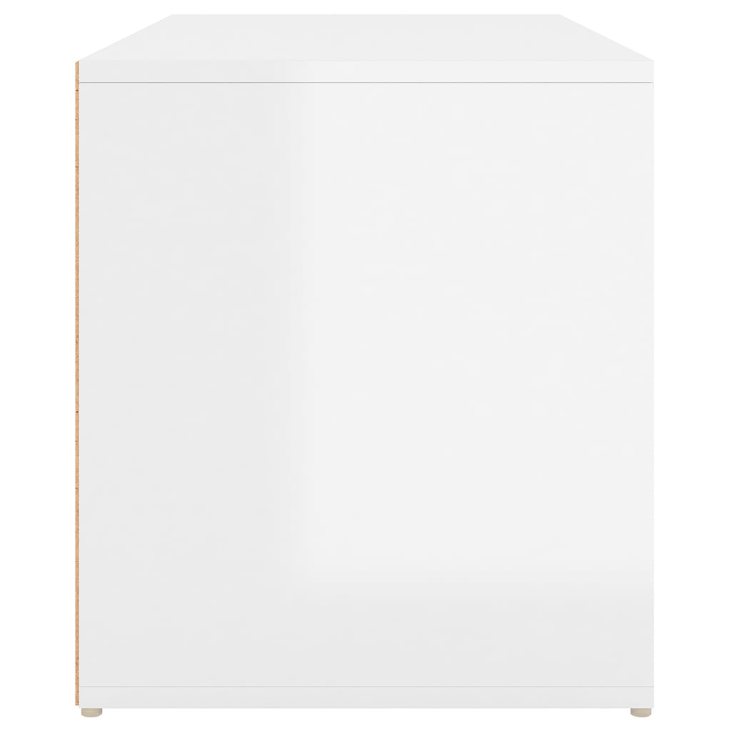vidaXL Klupa za hodnik visoki sjaj bijela 80 x 40 x 45 cm od iverice