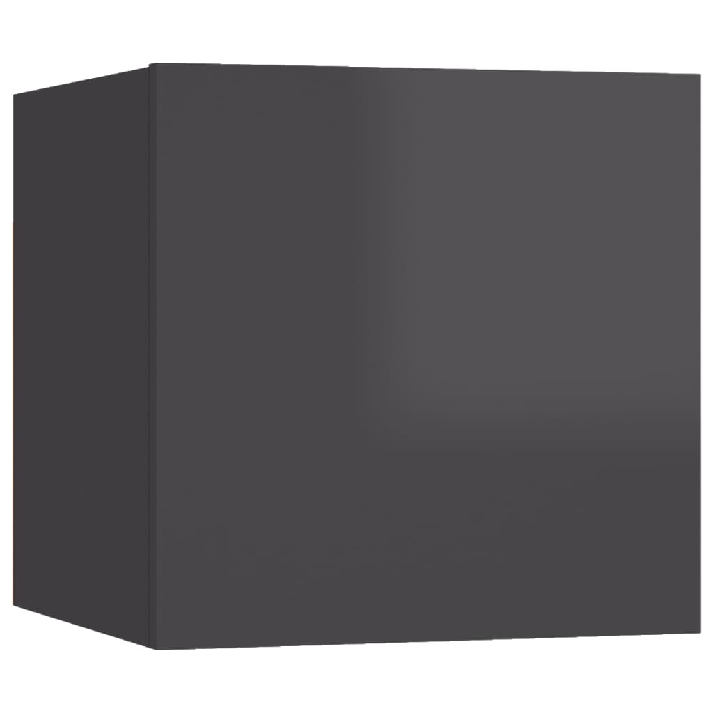 vidaXL Zidni TV ormarići 8 kom visoki sjaj sivi 30,5 x 30 x 30 cm