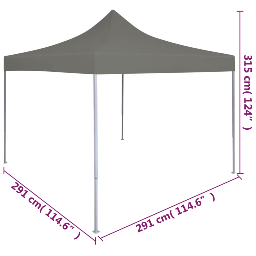 vidaXL Sklopivi šator za zabave 3 x 3 m antracit