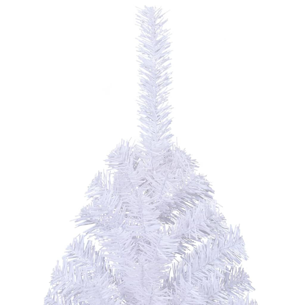vidaXL Umjetna polovica božićnog drvca sa stalkom bijela 240 cm PVC