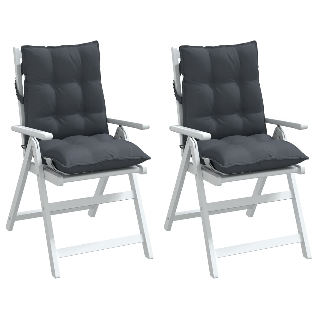 vidaXL Jastuci za stolice s niskim naslonom 2 kom antracit od tkanine