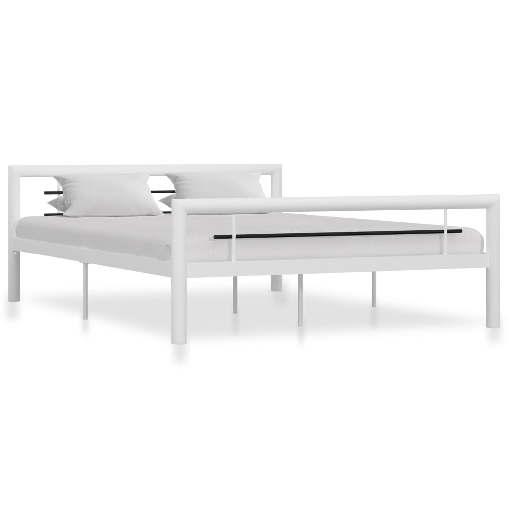 vidaXL Okvir za krevet bijelo-crni metalni 120 x 200 cm