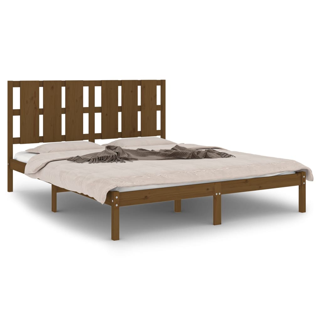 vidaXL Okvir za krevet masivno drvo boja meda 150 x 200 cm bračni