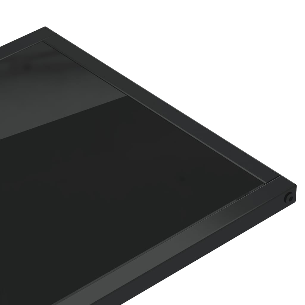 vidaXL Bočni stolić za računalo crni 50x35x65 cm od kaljenog stakla