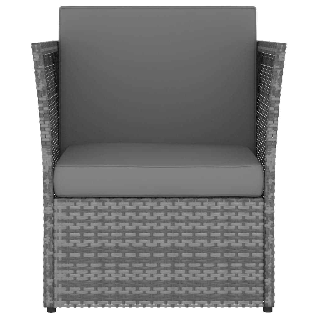 vidaXL Vrtna stolica s tabureom od poliratana antracit