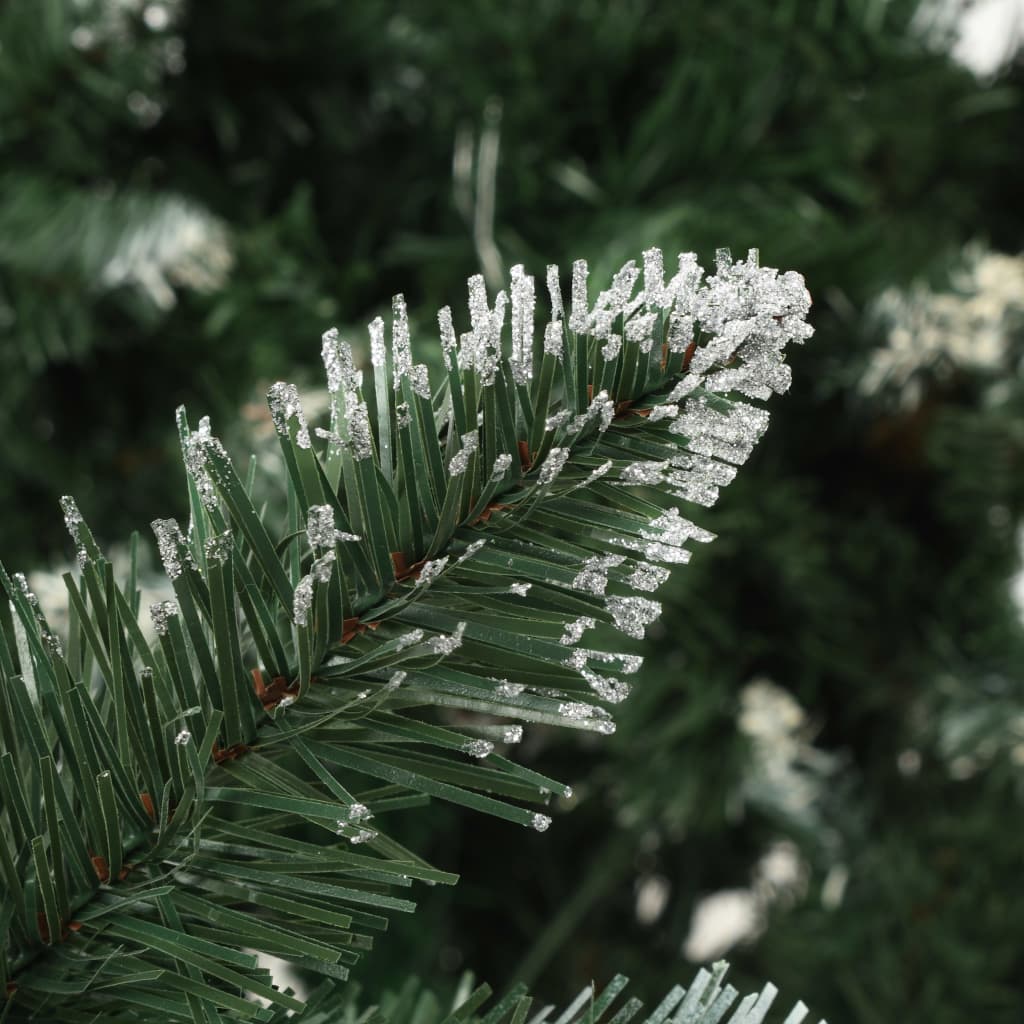 vidaXL Umjetno božićno drvce sa šiškama i bijelim sjajem 180 cm
