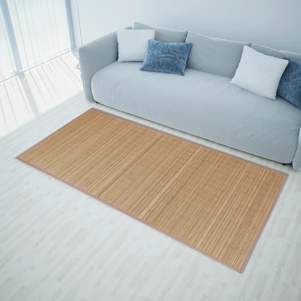 Pravokutni tepih od smeđeg bambusa 80 x 300 cm