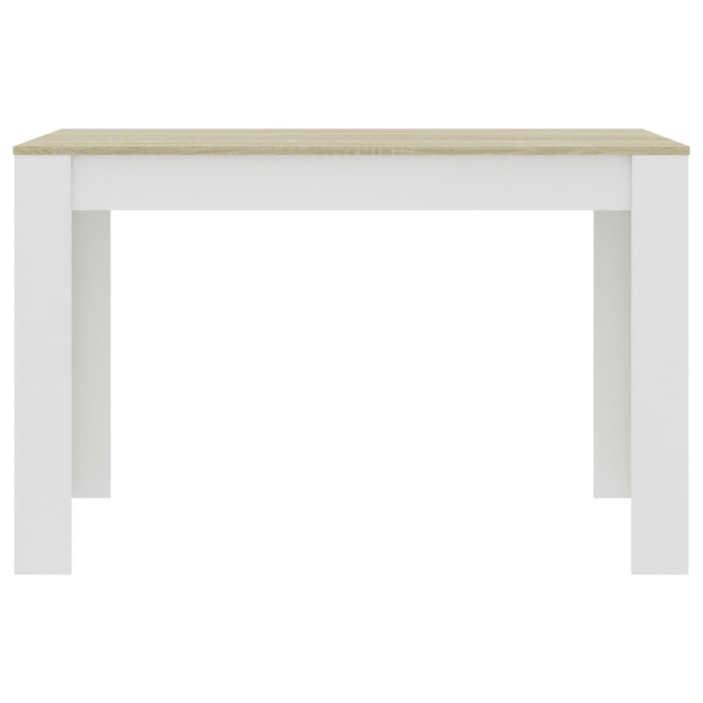vidaXL Blagovaonski stol bijeli i boja hrasta 120 x 60 x 76 cm iverica