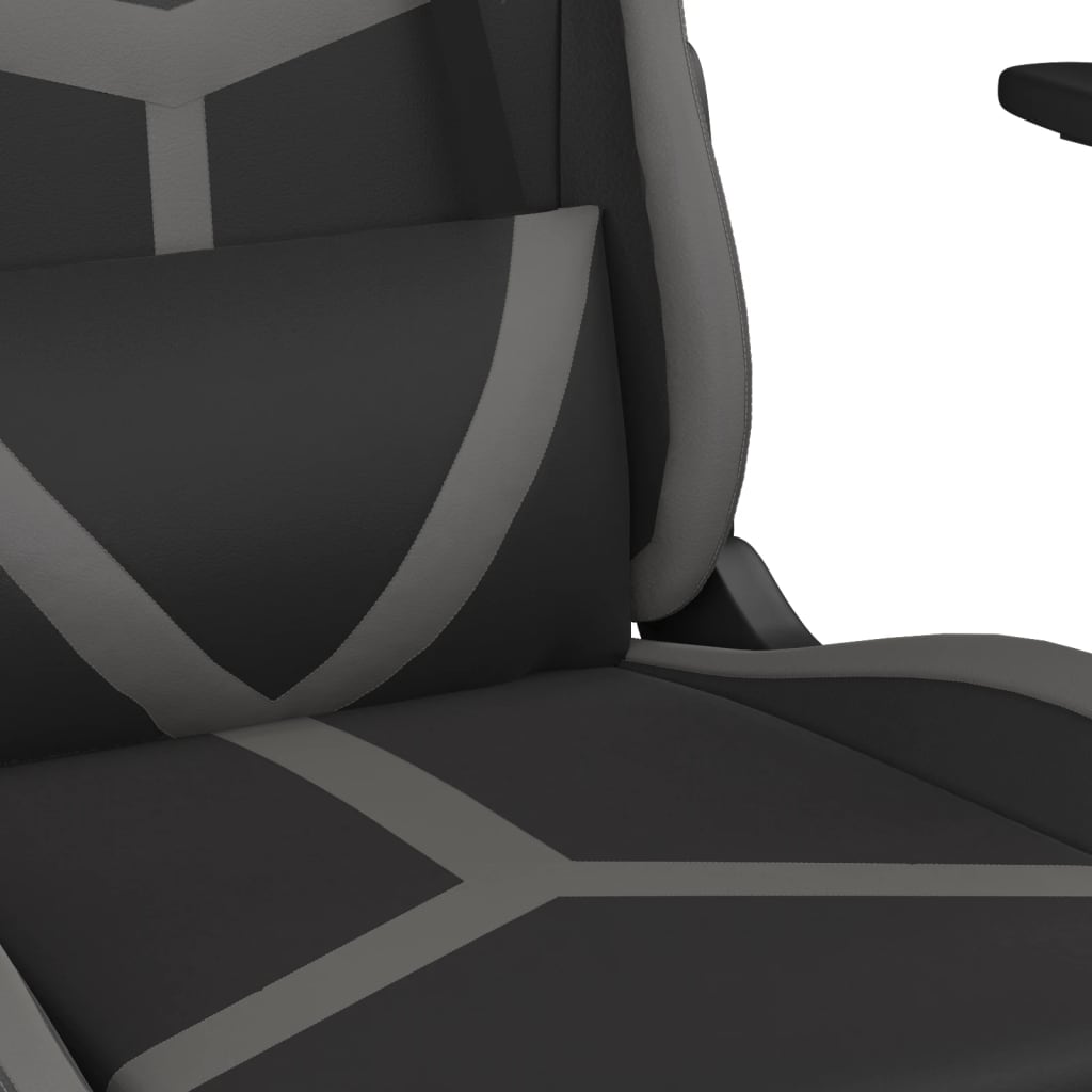 vidaXL Masažna igraća stolica crno-siva od umjetne kože