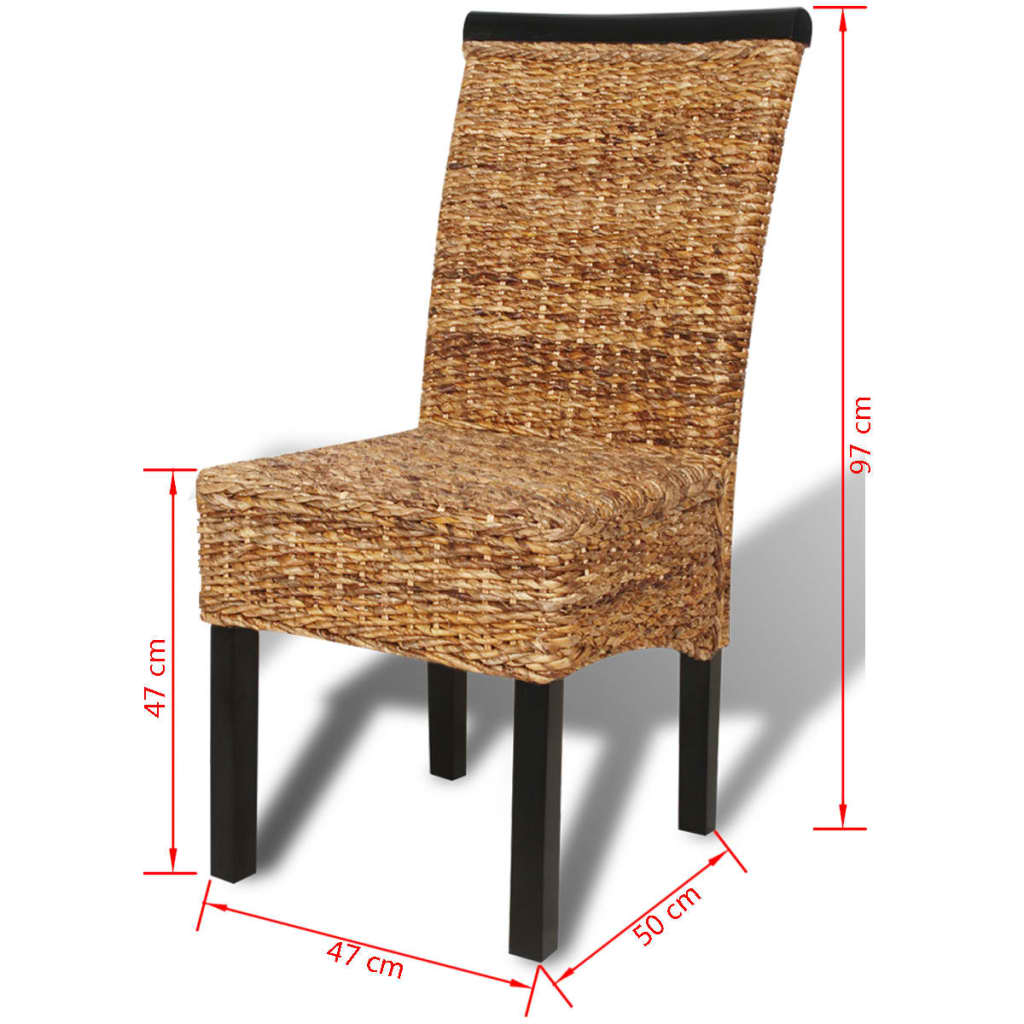 vidaXL Blagovaonske stolice od abake i masivnog drva manga 2 kom