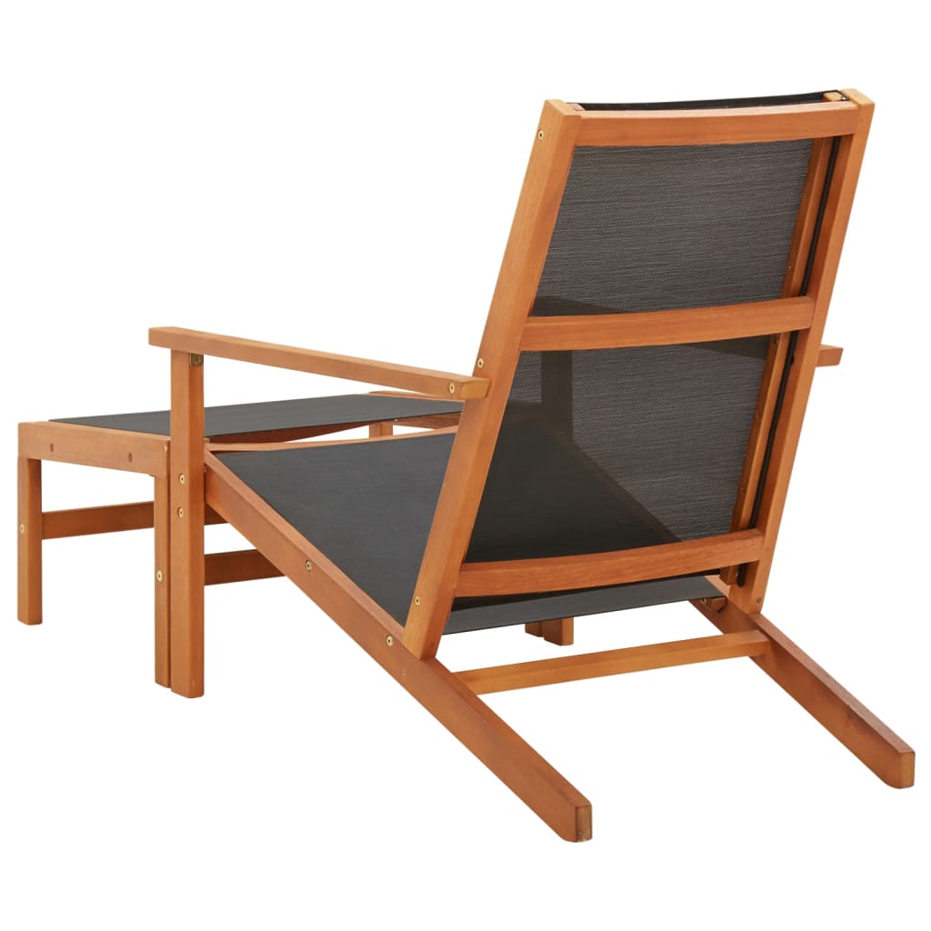 vidaXL Vrtna stolica od masivnog drva eukaliptusa i tekstilena