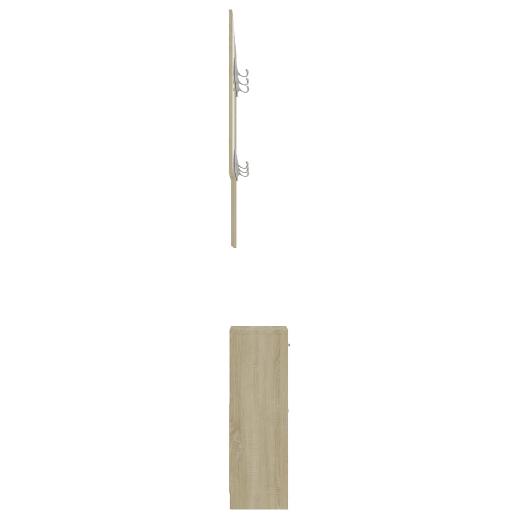 vidaXL Element za predsoblje bijeli i hrast 100 x 25 x 76,5 cm drveni