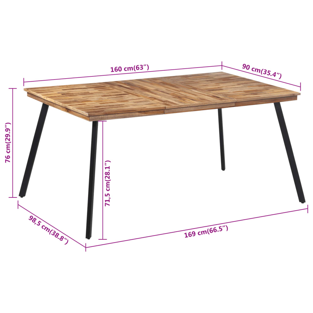 vidaXL Blagovaonski stol 169x98,5x76 cm od masivne tikovine
