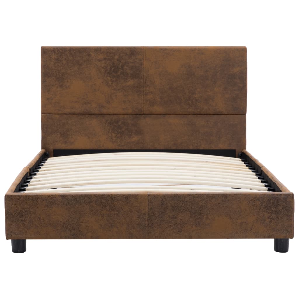 vidaXL Okvir za krevet od umjetne brušene kože smeđi 100 x 200 cm