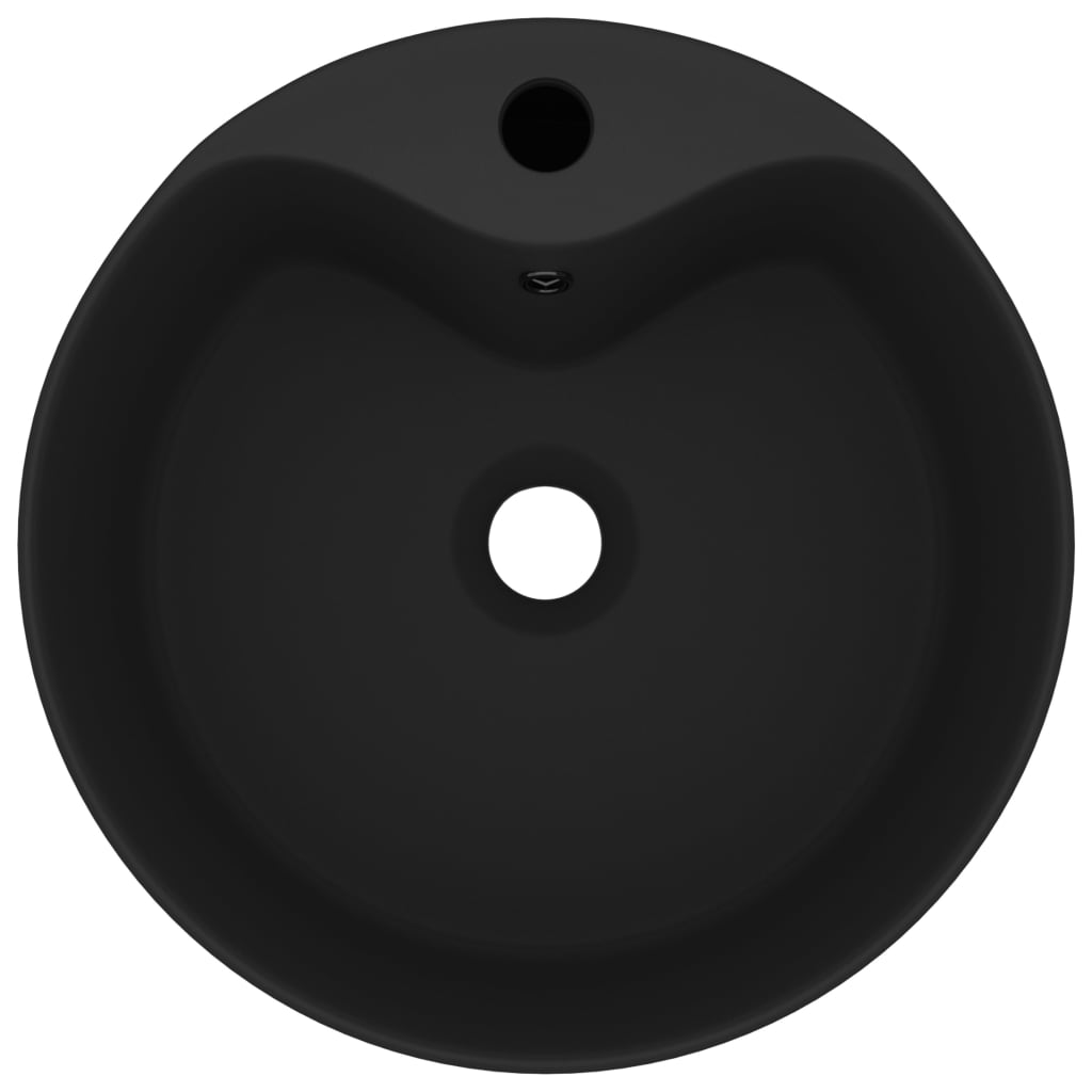 vidaXL Luksuzni umivaonik mat crni 36 x 13 cm keramički