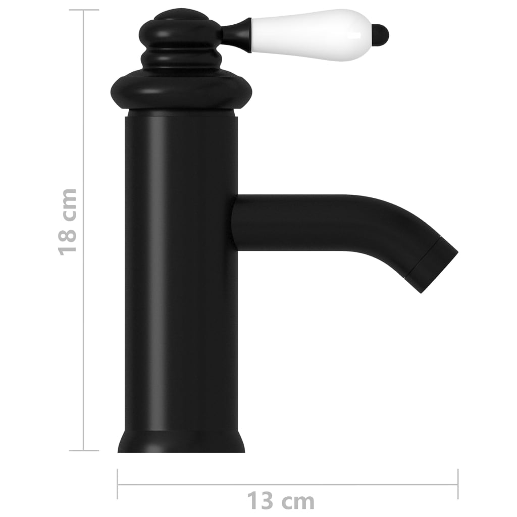 vidaXL Kupaonska slavina za umivaonik crna 130 x 180 mm