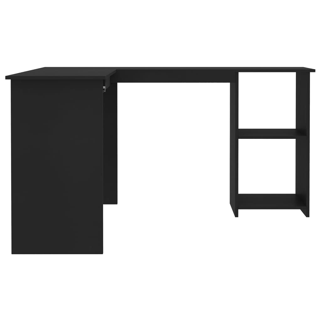 vidaXL Kutni radni stol crni 120 x 140 x 75 cm od iverice