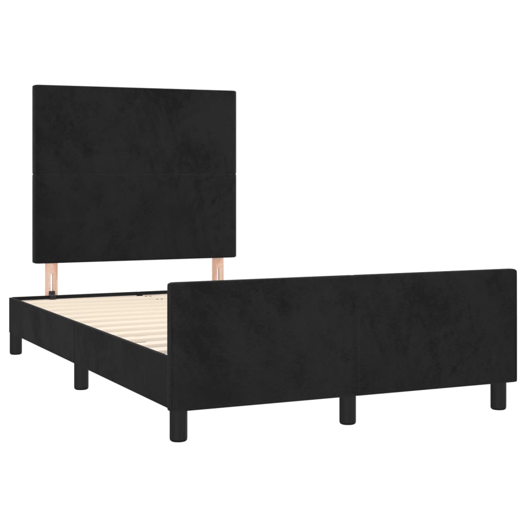 vidaXL Okvir za krevet s uzglavljem crni 120x190 cm baršunasti