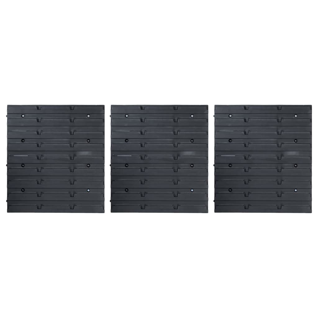 vidaXL 48-dijelni set kutija za pohranu sa zidnim pločama plavo-crni