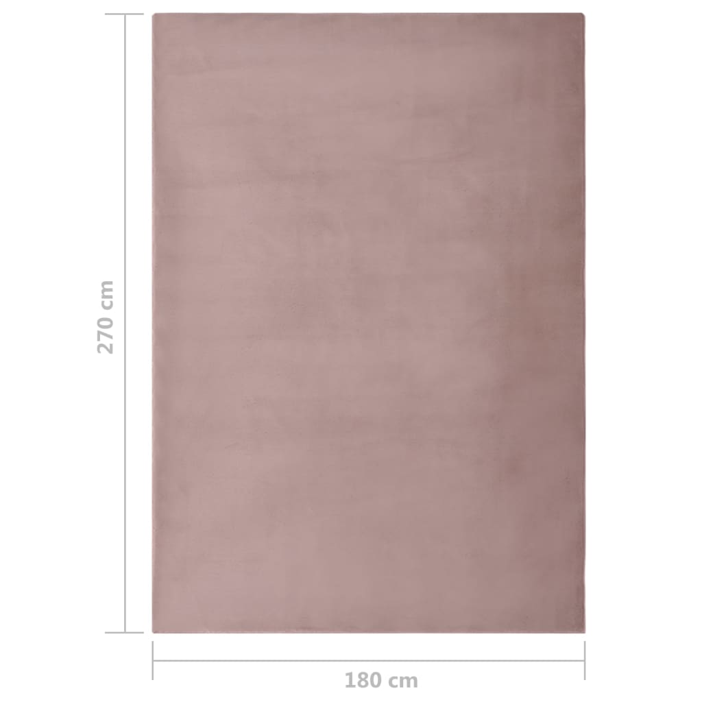 vidaXL Tepih od umjetnog zečjeg krzna 180 x 270 cm blijedo ružičasti