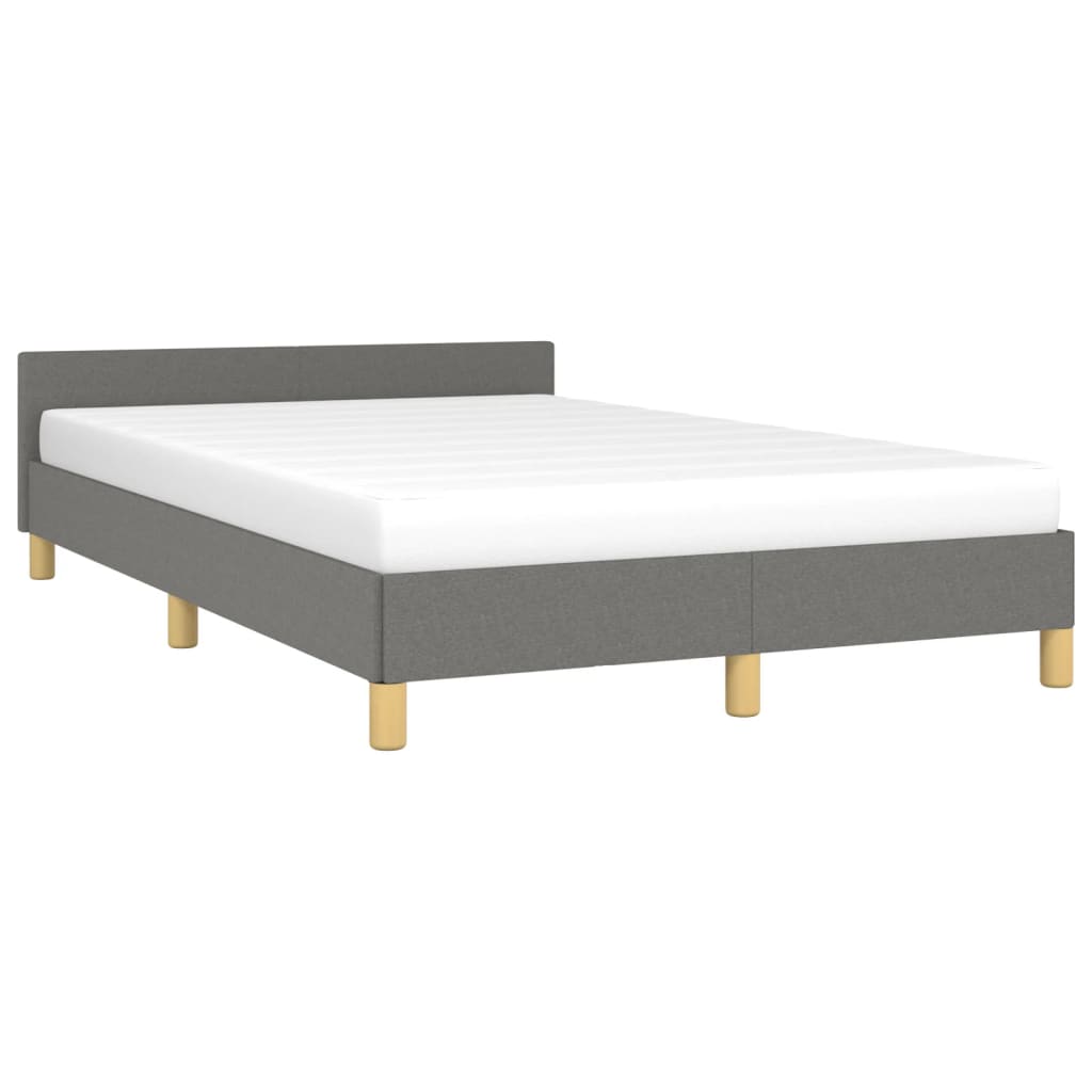 vidaXL Okvir za krevet s uzglavljem tamnosivi 120x190 cm od tkanine