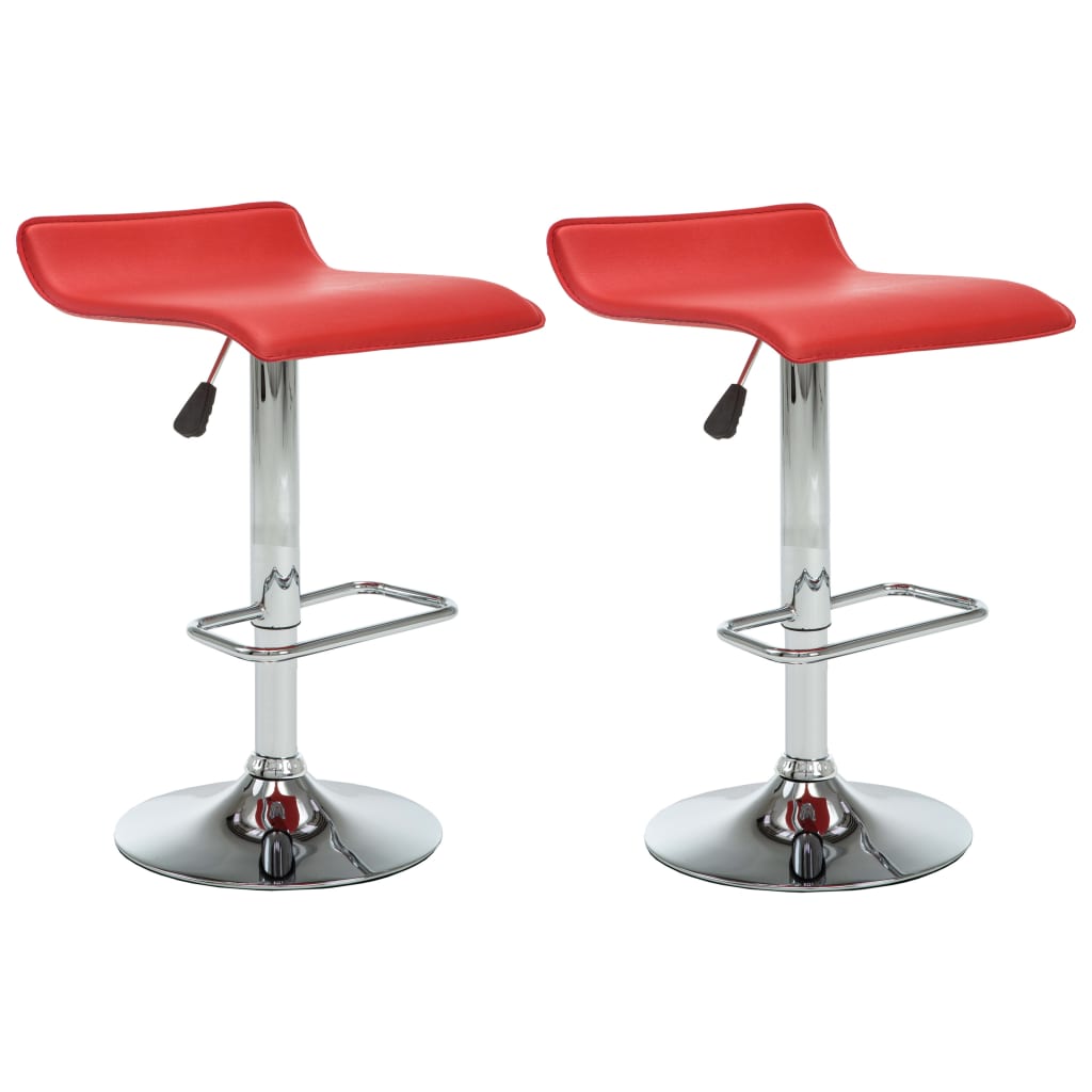vidaXL Barske stolice od umjetne kože 2 kom crvene